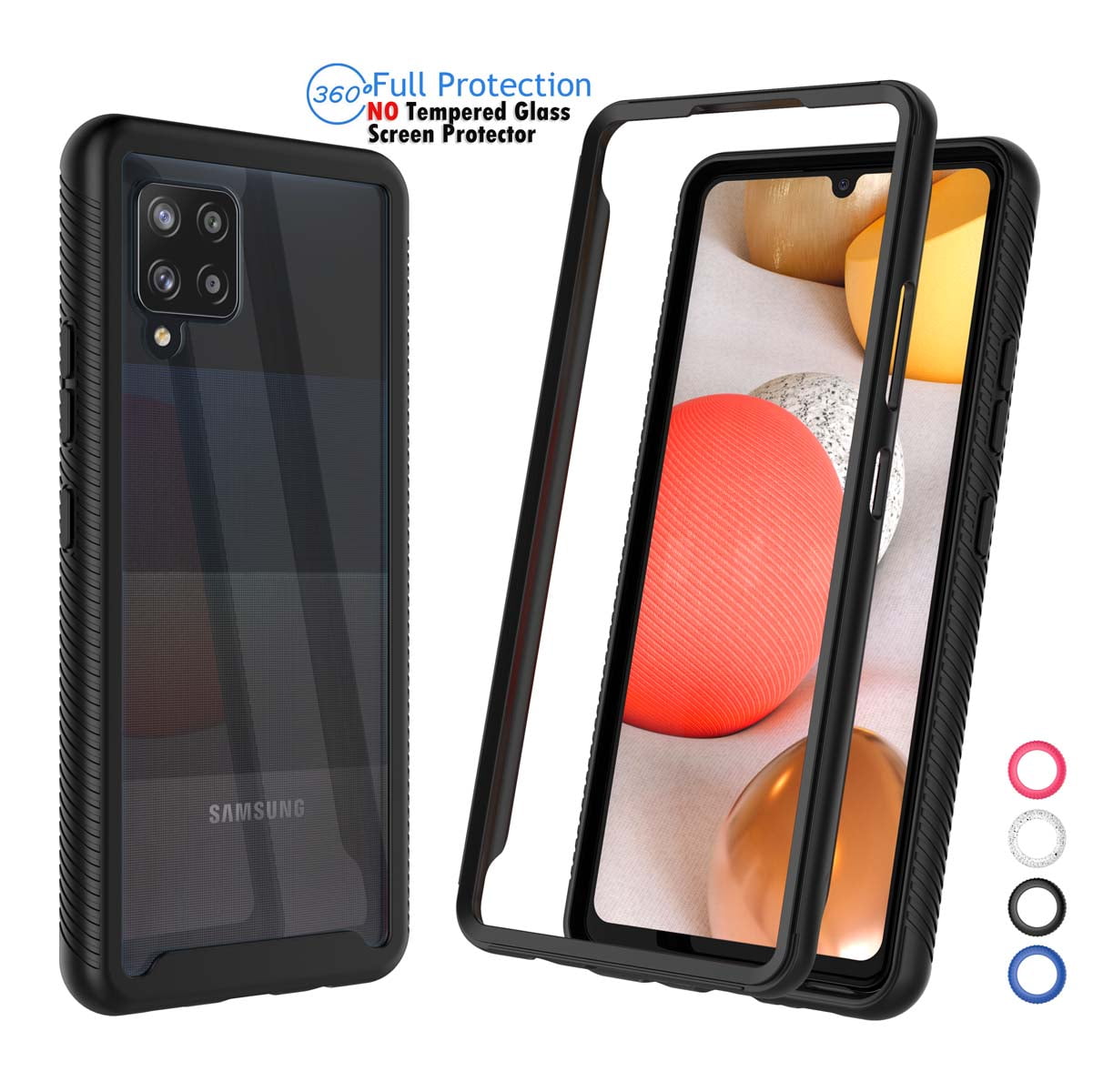 Galaxy A42 5G Case, Phone Case for 2021 Galaxy A42 5G, Full-Body Rugged Transparent Clear Back Bumper Case for Samsung A42 5G 6.6" 2021 -Black - Walmart.com