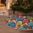 thumbnail image 4 of Salouo American Football Christmas Tree Skirt 30" Farmhouse Christmas Decorations Snowman Xmas Tree Skirt Tree Mat for Holiday Party Decor, 4 of 8