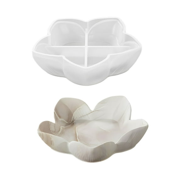 Silicone Mold for Crafting Flower Shaped Tray Epoxy Resin Floral Coaster Mould