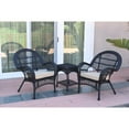 thumbnail image 2 of Jeco 3pc Santa Maria Black Wicker Chair Set - Tan Cushions, 2 of 5