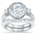 thumbnail image 4 of Art Deco Vintage CZ Wedding Engagement Bridal Ring Set for Women Size 5, 4 of 5