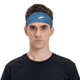 thumbnail image 2 of Daiia Sharks on White Blue Striped printed Men's Performance Headband,Sports Headbands,Moisture Wicking Workout Headband, 2 of 9