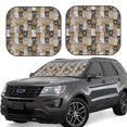 thumbnail image 2 of Picia Cartoon Bear 2 Piece Car Windshield Sun Shade Foldable | Foldable Sun Shield for Front Window Blocks UV Rays and Keeps Your Vehicle Cool-Medium, 2 of 7