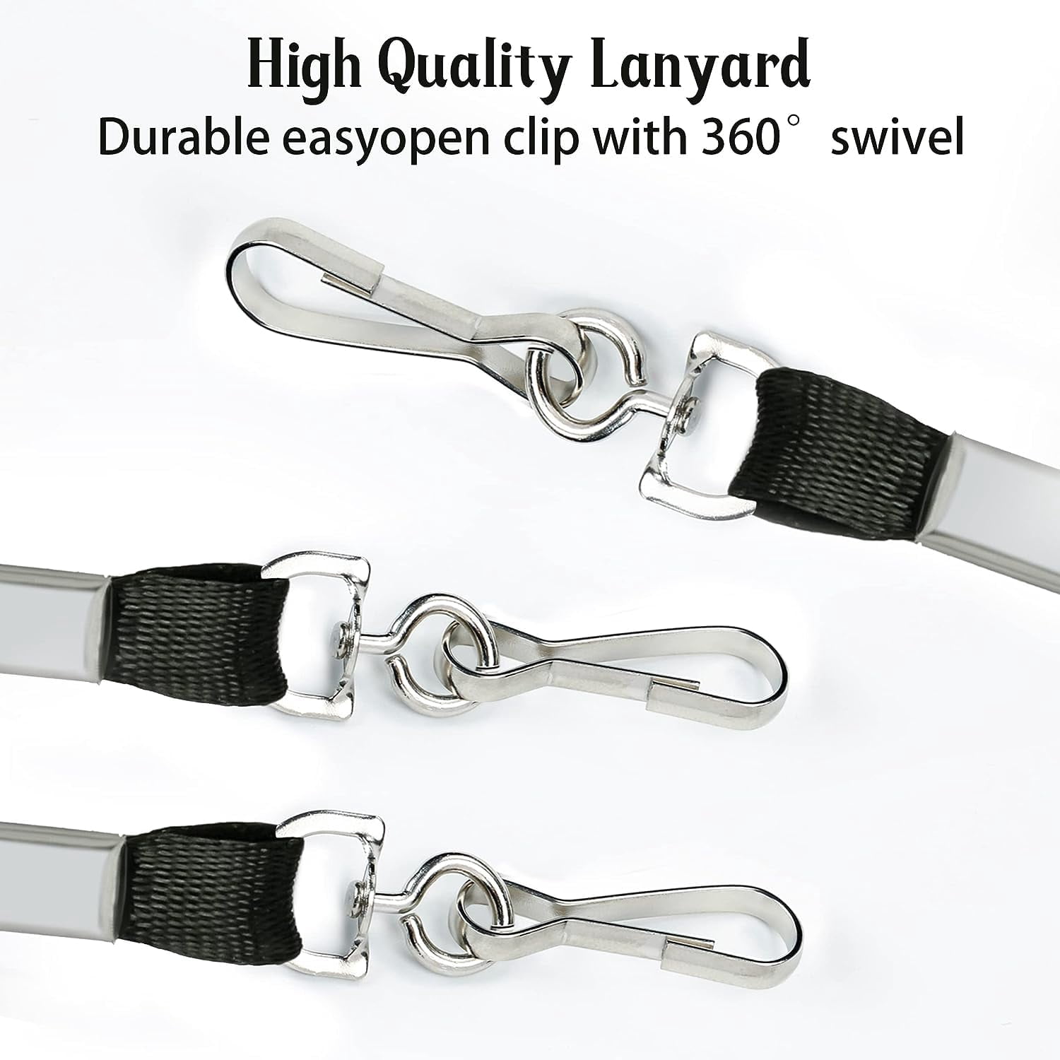 Lanyards For Id Badges Safety Badge Lanyard 36" With Swivel Hook (black 100 Pack)