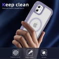 thumbnail image 7 of Dteck Magnetic & Seamless Stand for iPhone 11, Compatible with MagSafe, Military Grade Drop Protection, Slim Frosted Rugged Kickstand Phone Case for iPhone 11,Matte Purple, 7 of 7