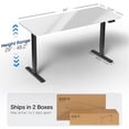 thumbnail image 6 of VIVO Electric 60” x 24” Stand Up Desk, White Dry Erase Table Top, Black Frame, 6 of 8