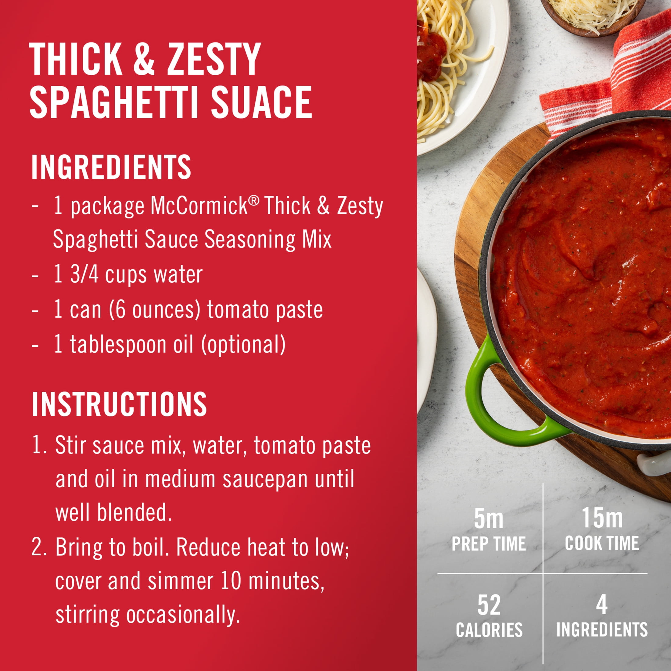 (12 pack) McCormick Thick And Zesty Spaghetti Sauce Seasoning Mix, 1.37 oz Packet