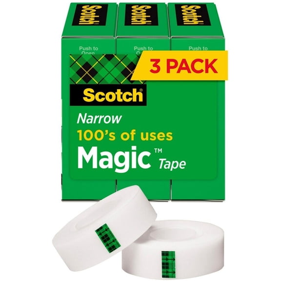 Scotch Magic Tape Refill, 1/2 in. x 1,296 in., 3 Boxes/Pack