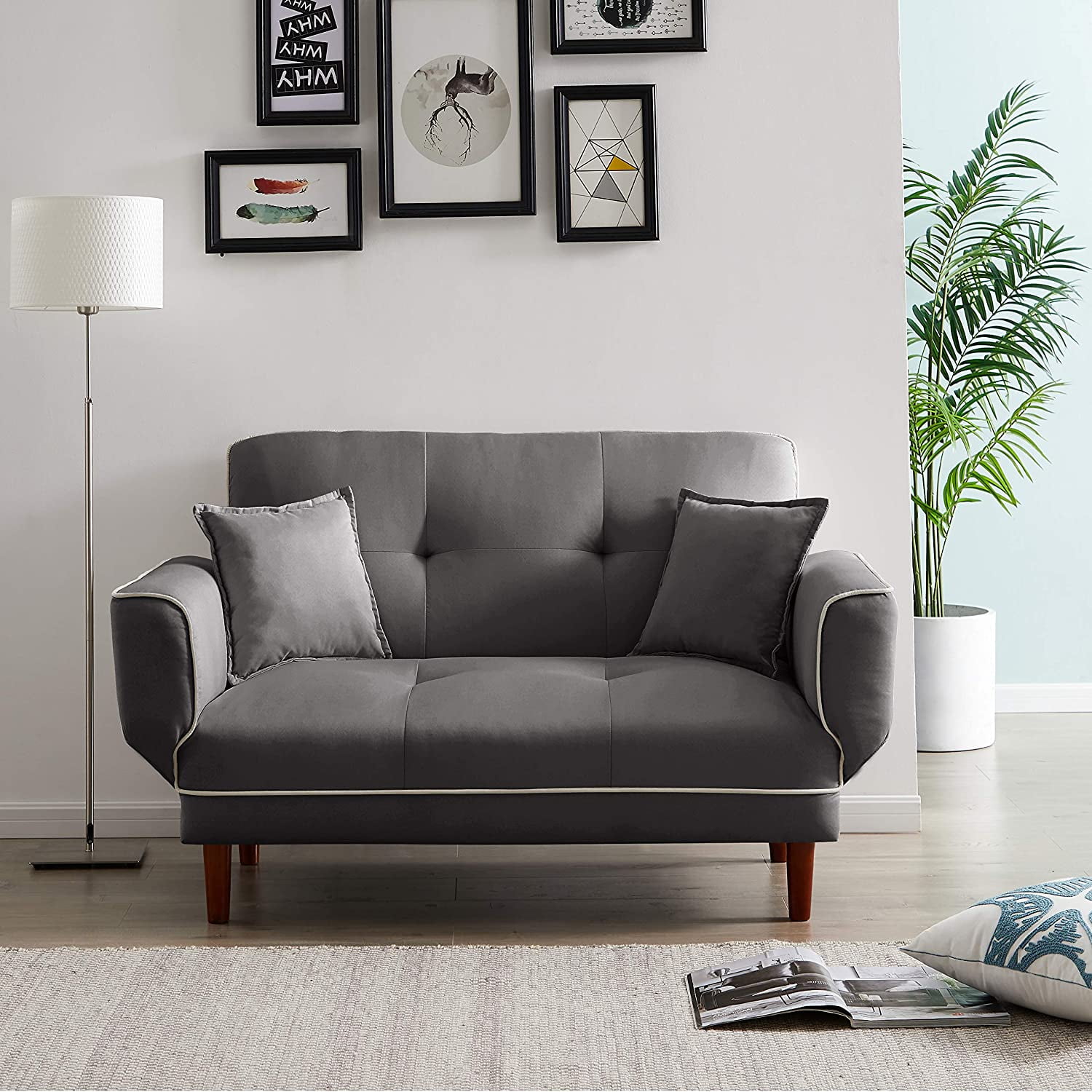 Convertible Futon Sofa Bed With 2, Convertible Futon Sofa Couch