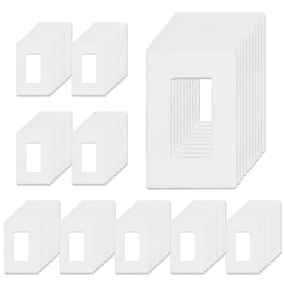 Enerlites Screwless 1-Gang Decorator Wall Plate, Rocker Switch/Outlet Cover, Size 1-Gang, SI8831-W-100PCS, White (100 Pack)