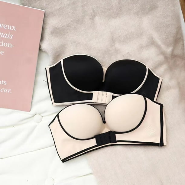 Invisible Gathering Bras For Women Bralette Adhesive Strapless