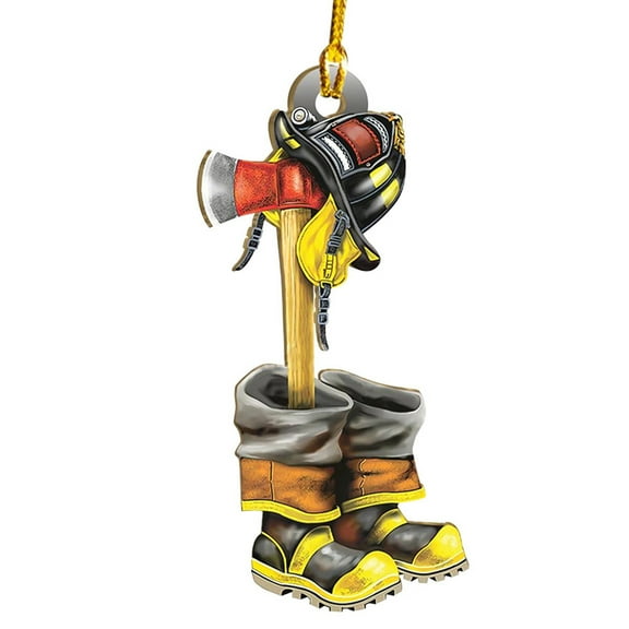 Firefighter Uniform Christmas Ornament, Firefighter Tree Ornament, Pendant Holiday Decoration, Souvenir for Firefighter Gift