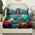 thumbnail image 3 of Erosebridal American Football City Full Sheet Sets, Blue Red Bedding Full Size, Eat Sleep Room Decor, 3 of 7