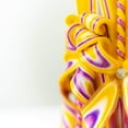 thumbnail image 3 of Carved Candle ,Decorative Dipped Candle,Stylish Home Decor,Unique Birthday Gift,New Year Gathering Decor,Thanksgiving Hostess Gift,Christmas Gift for Mom, Viola 6",Yellow Purple, 3 of 6