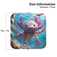 thumbnail image 2 of Honeii Cute Underwater Axolotl print Leather Coaster Set of 4, ideal for safeguarding your furniture from drinks spills and effortless cleanup-Square, 2 of 6