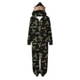 thumbnail image 5 of Odeerbi Christmas Onesie Pajamas for Family Holiday Sleep Jumpsuit Long Sleeve Family Christmas Pajamas Matching Sets Mom Fashion Lattice Print Plush Jumpsuit Sleepwear PJs Set Black, 5 of 6