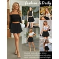thumbnail image 3 of Women's Pleated Skater Skirt Basic Casual High Waisted Ruffles Flared Mini Lingerie Skirts, 3 of 8