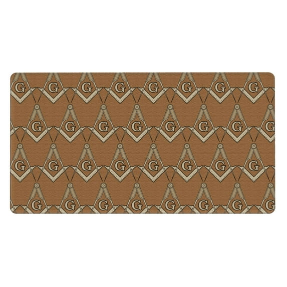 Large Mouse Pad, Brown Mason Masonic Symbol Non-Slip Waterproof Rubber Keyboard Office Desk Pads Mousepad, 29.5 x 15.8 inches 3mm Thick