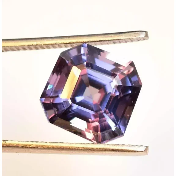 Asscher Cut 10x10 MM Alexandrite Color Changing Loose Gemstone