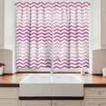 thumbnail image 2 of Ambesonne Pale Pink Kitchen Curtains, Twisted Parallel Lines, 55"x39", Magenta White, 2 of 3