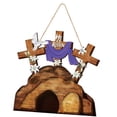 thumbnail image 4 of simhoa He IS Risen Door Sign Welcome Art Religious Decoration for Spring Household Wall, 4 of 8
