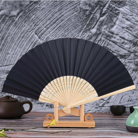 

NGTEVOOS Clearance Pattern Folding Dance Wedding Party Lace Silk Folding Hand Held Solid Color Fan