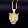 thumbnail image 4 of DUBSS Leopard Head Pendant Gold Color Iced Cubic Zircon Men's Hip Hop Necklace Jewelry, 4 of 6