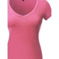 thumbnail image 3 of FashionOutfit Women's Short Sleeve Wide V-Neckline T-Shirt, 3 of 3