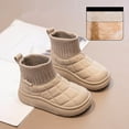 thumbnail image 4 of Huowey Baby Children Winter Solid Color Snow Boots For Boys Girls Non- Warm Boots With Wool Thickening Stylish Shoes, 9-9.5 Years, 4 of 6