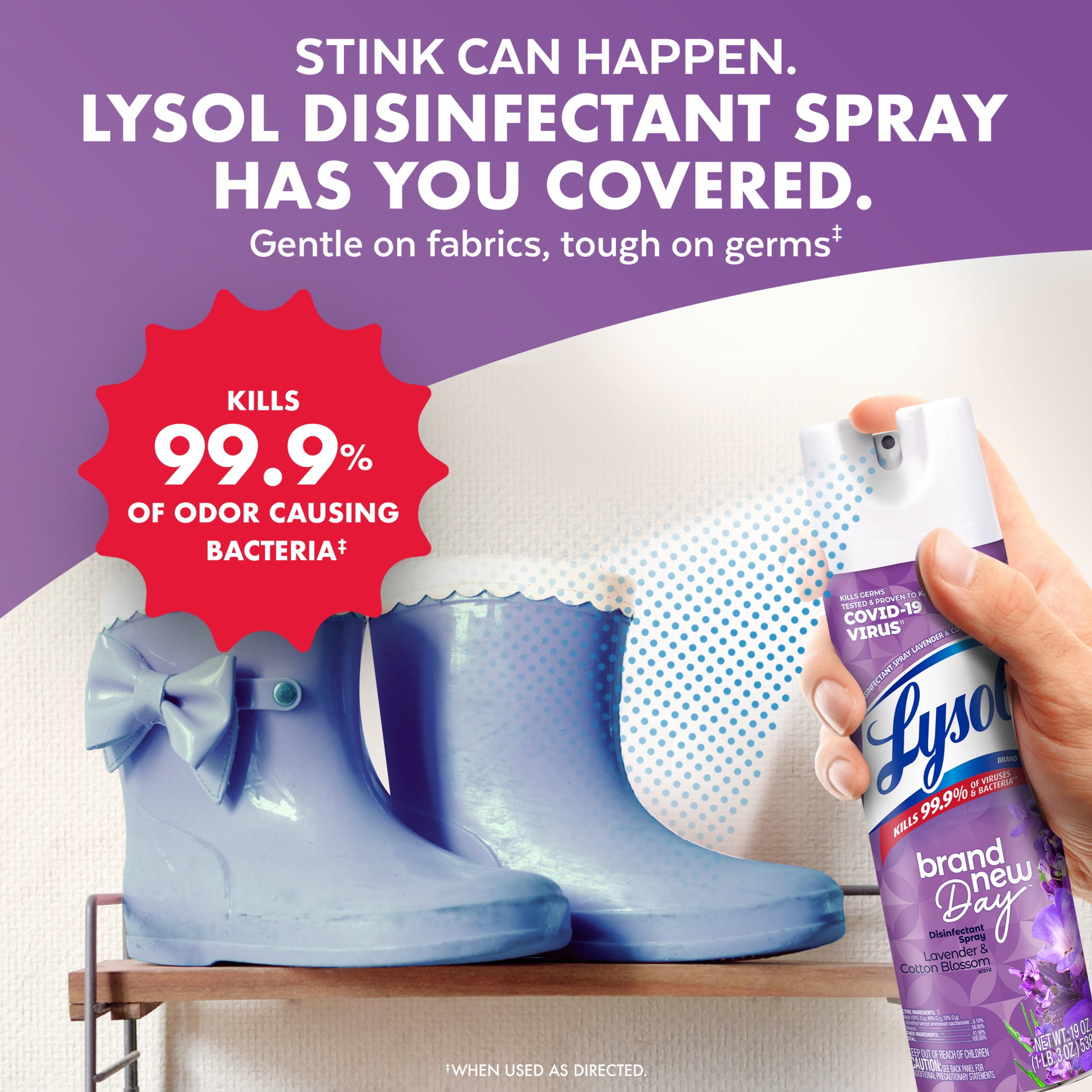 Lysol Disinfectant Spray, Sanitizing and Antibacterial Spray, Lavender & Cotton Blossom, 19 oz