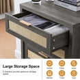 thumbnail image 4 of OAKHAM Commode 5 Tiroirs, Grand Commode en Rotin pour Chambre Salon, Ensemble de 2, Chêne Minuit, 4 of 6