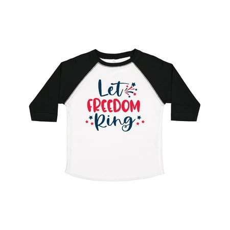 

Inktastic 4th of July Let Freedom Ring with Stars Gift Toddler Boy or Toddler Girl T-Shirt