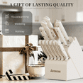 thumbnail image 4 of Astercook 14-Piece Kitchen Knife Set with Block and Built-In Sharpener, Forged High-Carbon Stainless Steel Knives, Full-Tang Triple-Rivet Handles, Ivory White, 4 of 9