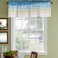 thumbnail image 3 of Haze Blue Summer Beach Curtain Valances for Windows, Kitchen Valance Window Treatments Panel 2 Pack, Nautical Coastal Beige Seaside Rod Pocket Short Curtains for Bathroom Bedroom 54 x 18 Inch, 3 of 8