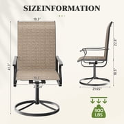 UDPATIO Outdoor Dining Chairs Set of 2, All Weather Swivel Patio Chairs, Outdoor Furniture for Backyard Deck, Khaki