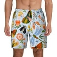 thumbnail image 2 of Goofa Insects and Flowers Printed Men's Swim Trunks Board Shorts Quick Dry Mens Swimming Trunks with Compression Liner,Breathable Fit Hawaii Beach Shorts-3X-Large, 2 of 9