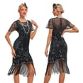 thumbnail image 2 of 1920s Vintage Dress Summer Fringe Beaded Great Gatsby Flapper Evening Dress Party Cocktail Prom, 2 of 7