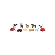 Safari Ltd. Country Farm TOOB - Figurines of Cow, Farmer, German Shepherd, Shire Horse, Rooster, Trailer, Tractor, Pig, Hay Bale, Ewe, Barn - Educational Toy Figures For Boys, Girls & Kids Ages 3+