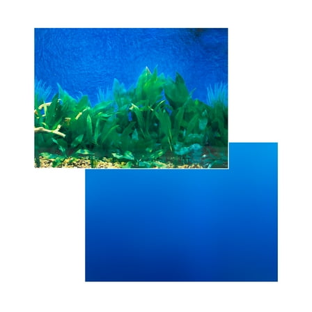Tide & Treasure Double Sided Aquarium Background, Aquatic Plant And Solid Blue, up to 29 Gallon Tank