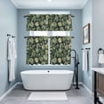 thumbnail image 6 of Summer Tropical Plant Monstera Leaf Curtain Tier and Valance Set 3 Piece, Watercolor Leaves Seamless 3-inch Rod Pocket Window Tier Curtains Valance for Kitchen Living Room, 6 of 9