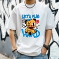thumbnail image 3 of Men's T Shirt Round Neck Patterned Tee Summer New Sports Shirt Vintage Style Gift for Friends XS, 3 of 4