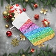 thumbnail image 6 of Colorful Rainbow Glitter Christmas Stockings Sparkle Christmas Presonalized Large Stocking Sock, Set of 1 Xmas Party Winter Decor Candy Bag Family Holiday Gift, 17.7 Inch, 6 of 7