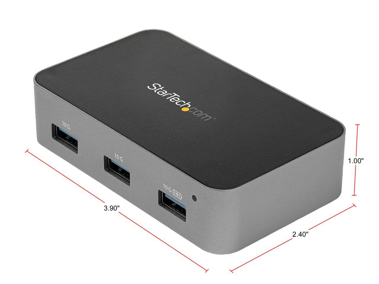 StarTech.com 4 Port USB C Hub with Power Adapter - USB 3.2 Gen 2 (10Gbps) - USB Type C to 4x USB-A - Self Powered Desktop USB Hub with Fast Charging Port (BC 1.2) - Desk Mountable - image 3 of 5