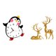 thumbnail image 1 of Reloj de pared de madera con forma de pingüino de dibujos animados, multifuncional, para dormitorio, con pilas, de resina, con forma de ciervo., 1 of 8