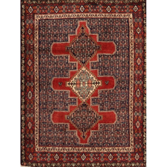 Ahgly Company Indoor Rectangle Traditional Saffron Red Persian Area Rugs, 10' x 13'