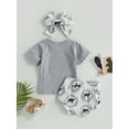 thumbnail image 4 of Coduop Baby Girls Summer Cowgirl Outfit Set Short Sleeve Top and Cattle Print Shorts 2Pcs Sets, 4 of 9