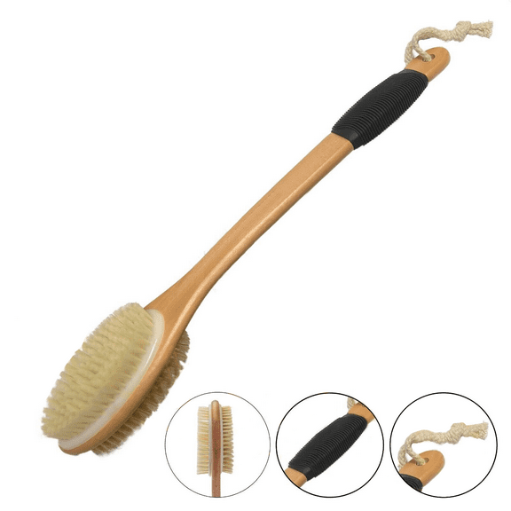 Long Ergonomic Handle Exfoliating Body Scrubber Back Massage Bath Shower Brush