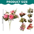 thumbnail image 3 of Artificial Peony Flower Bouquet European Style Silk Peonies Floral Arrangement for Vase Table Centerpiece Wedding Party Living Room Home Decor,1 Bundle,Red, 3 of 10