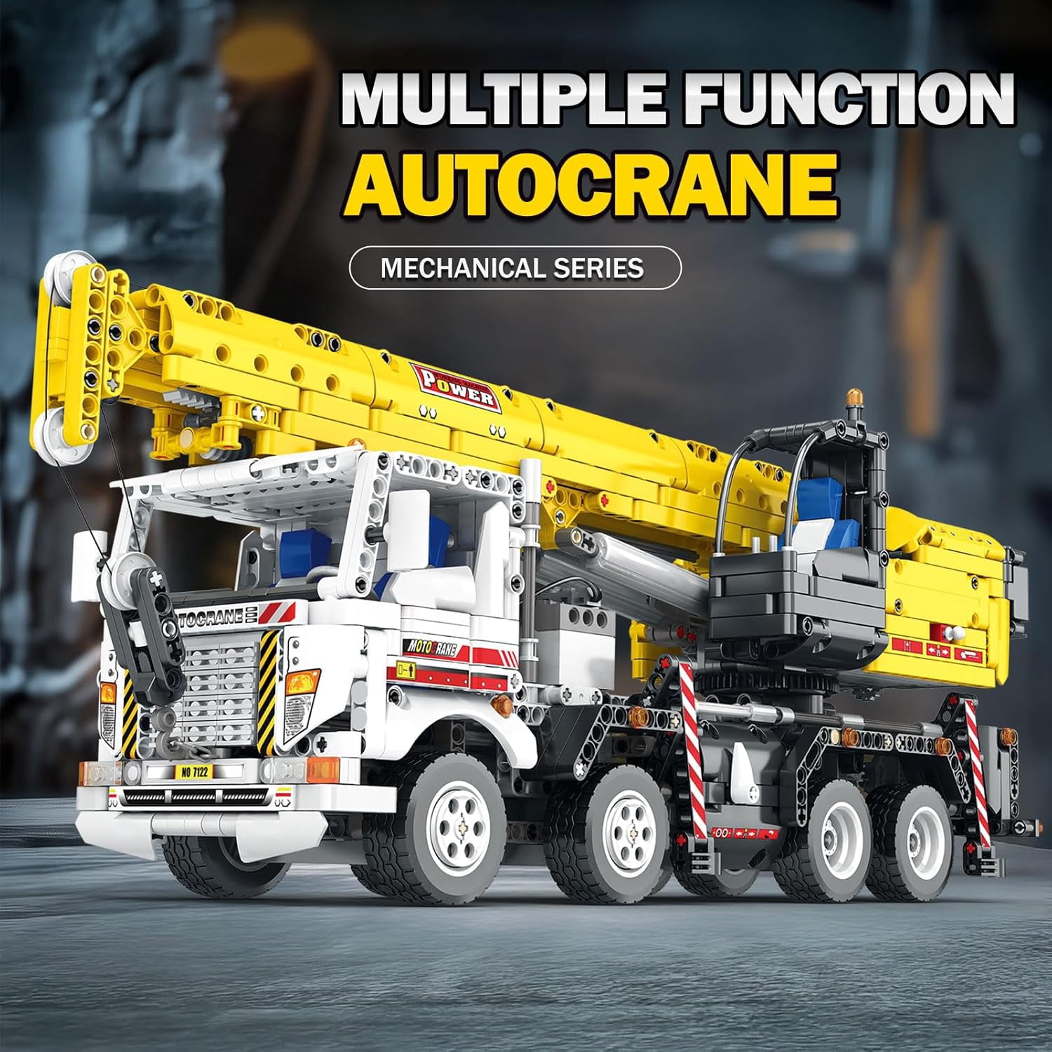 Crane Building Block Set 22007, Remote Control Crane Toy with Multiple Function Switching, Mechanical Construction Truck Model Building Kit, Gift for Adult 14+, 2023 Pieces