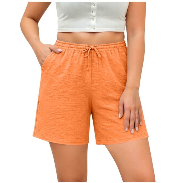 Diufon Women's Plus Size Shorts Oversize Loose Shorts for Sport Running Drawstring Athletic Shorts with Pockets